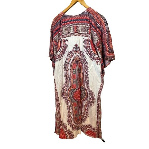 Handmade Colorful Flowing Long Asymmetrical Sleeve Kaftan - Picture 2 of 10